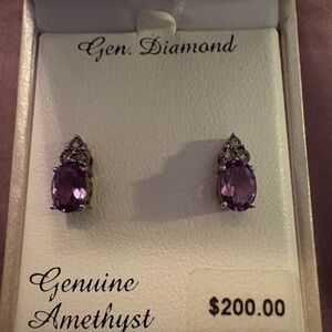 Diamond Supply Co. Purple Gemstone Earrings